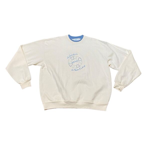 Vtg 90s Mc Energy Size 2X Crew Neck Sweatshirt Grandmas Love Never Ending White - Picture 2 of 10